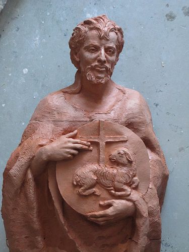 Johannes d.T. Terracotta 120 cm Bueste